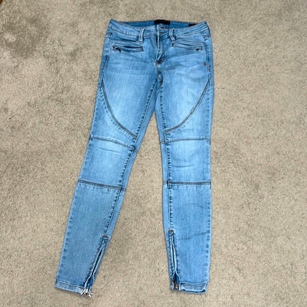 Genetic Denim Light Wash Moto Skinny Jeans